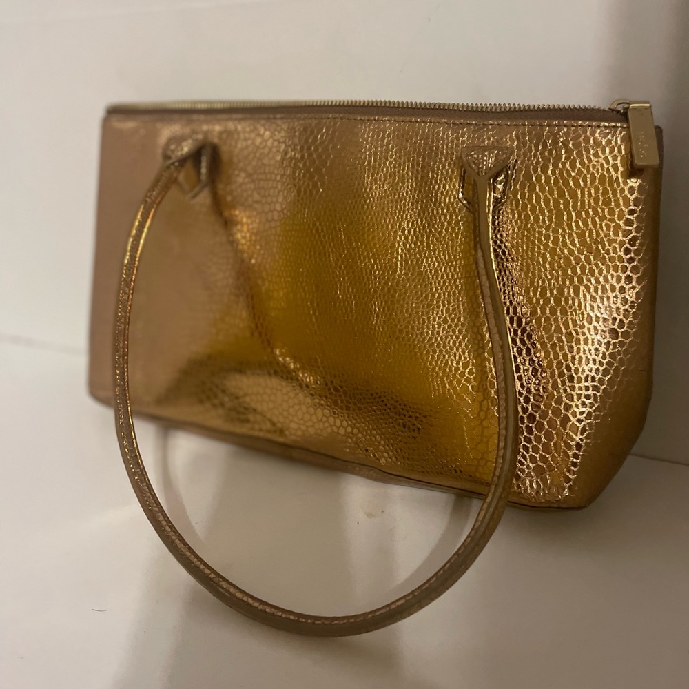Bag Hobo. gold color, red interior.